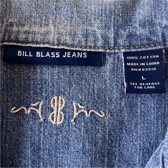 Vintage Bill Blass Blue Denim Button Front Jacket Size Large - Picture 6 of 9